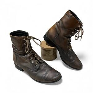 ARIAT Competitor Lace-Up Roper Boots Brown Distressed Leather Women's Size 8